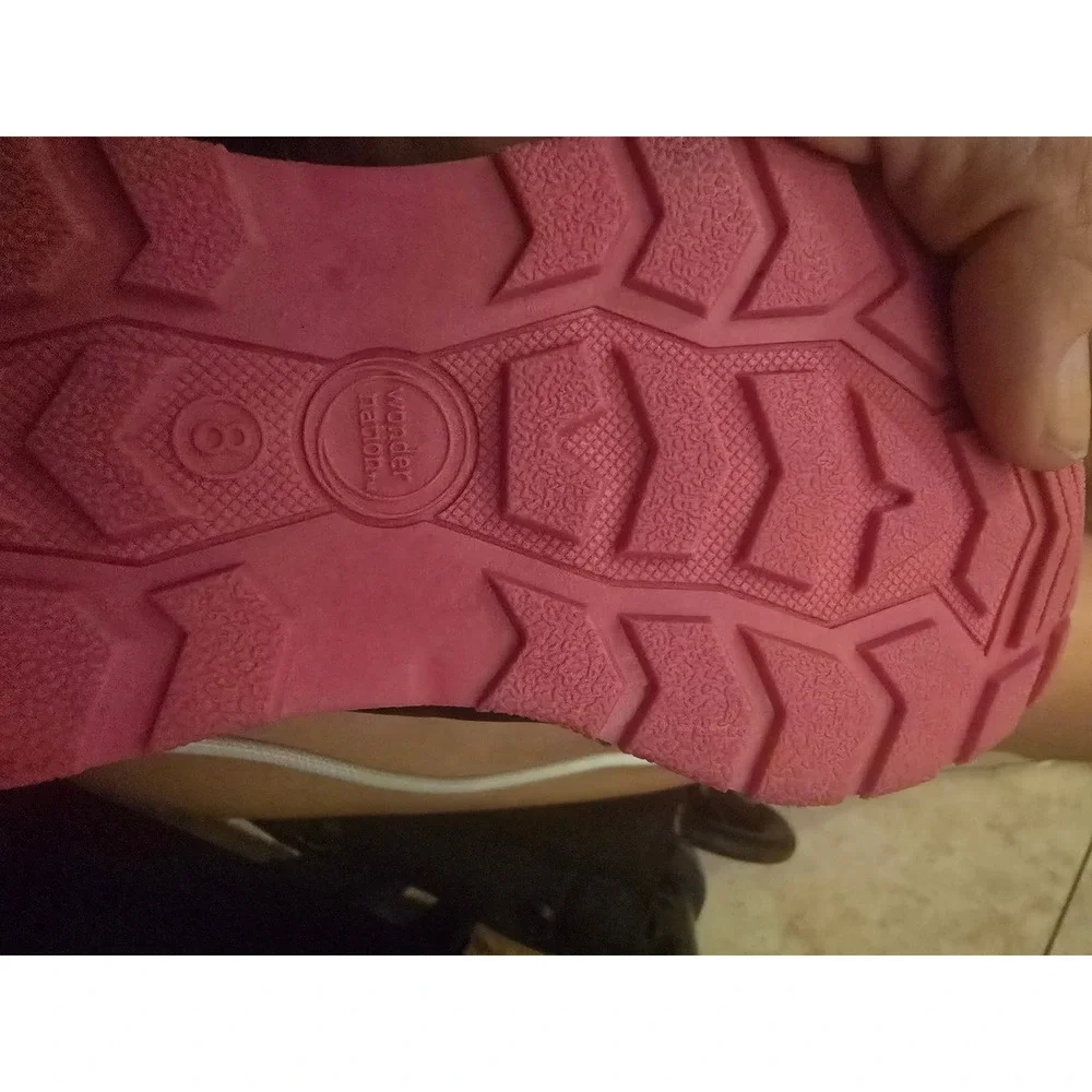 Wonder Nation Girls Size 8 Pink Snow Boots Fleece Lined Winter